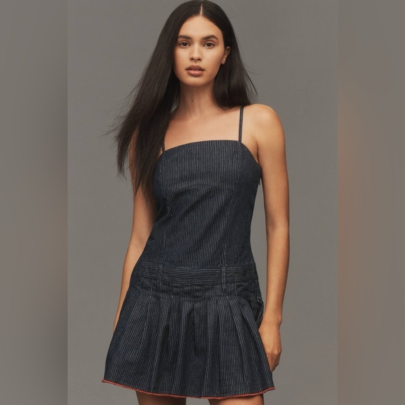 Pilcro Sleeveless Pleated Denim Romper - Picture 2 of 5